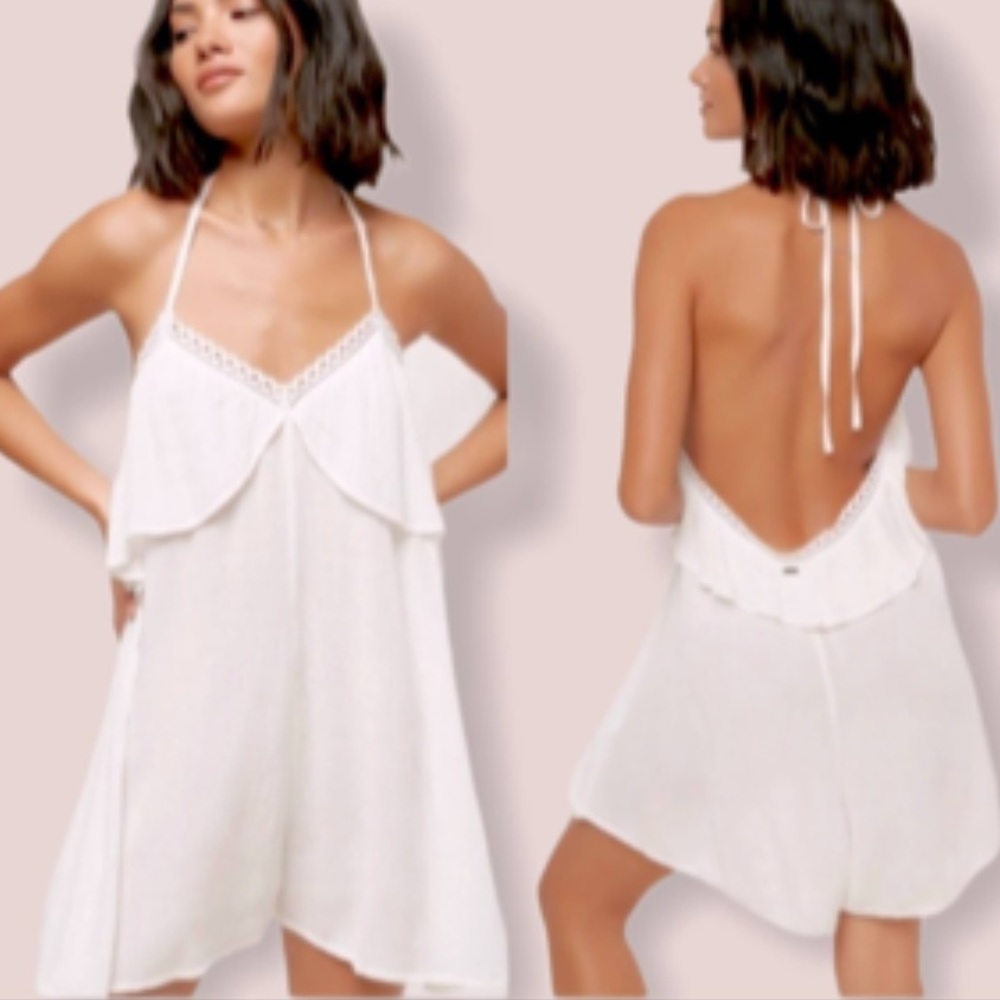 O’Neill Banks Cream Boho Cover Up Romper M/L